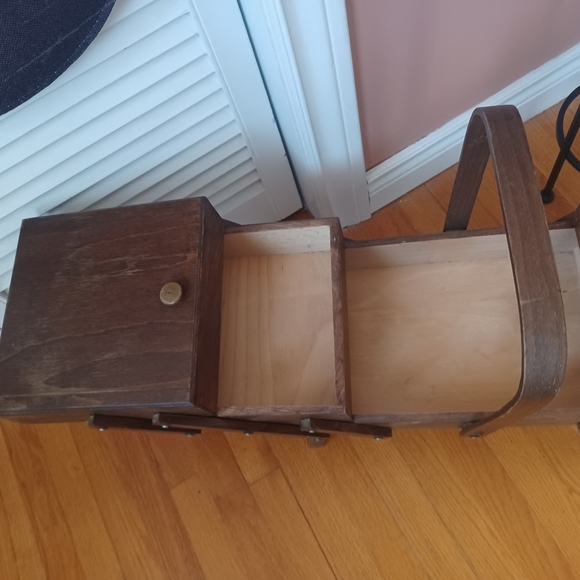 Vintage Accordion Wooden Sewing Box, 3 Tier - Picture 7 of 16